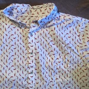 White Shirt With Red Chili Peppers